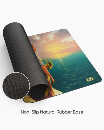 Golden Bloom Desk Mat