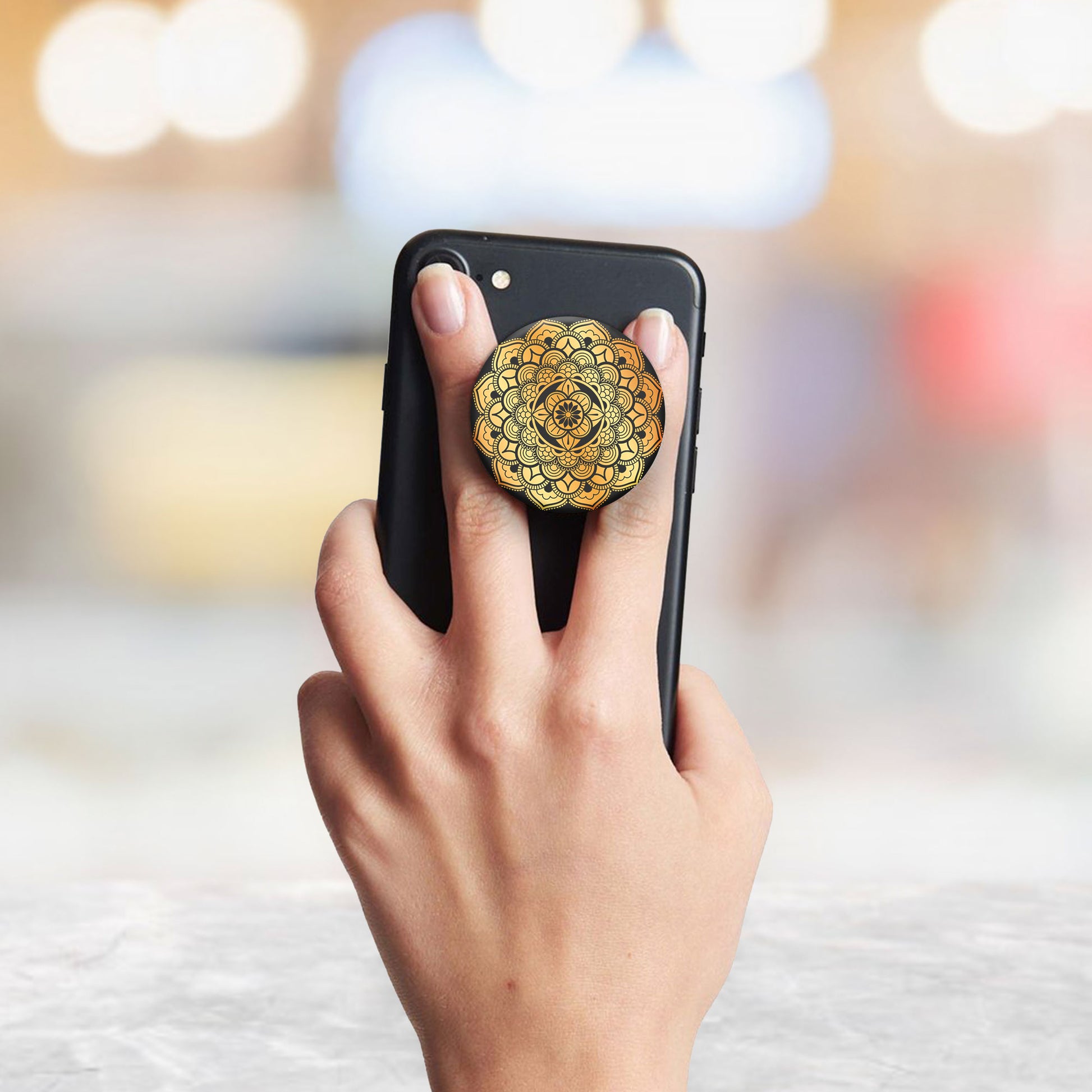 Golden Mandala Flat Pop Holder