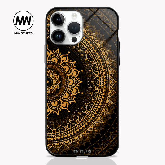 Golden Glam Mandala Pattern Printed GLASS CASE -  - MW Stuffs - 
