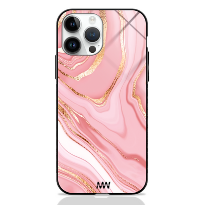 Golden Rose Marble Premium Glass Case -  - MW Stuffs - 
