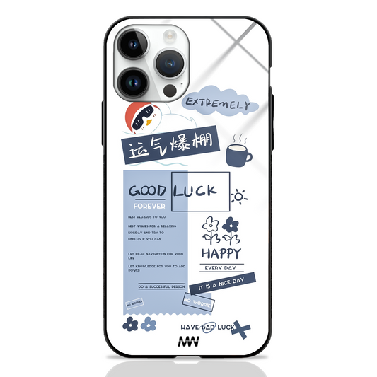 Good Luck Positivity Premium Glass Case -  - MW Stuffs - 