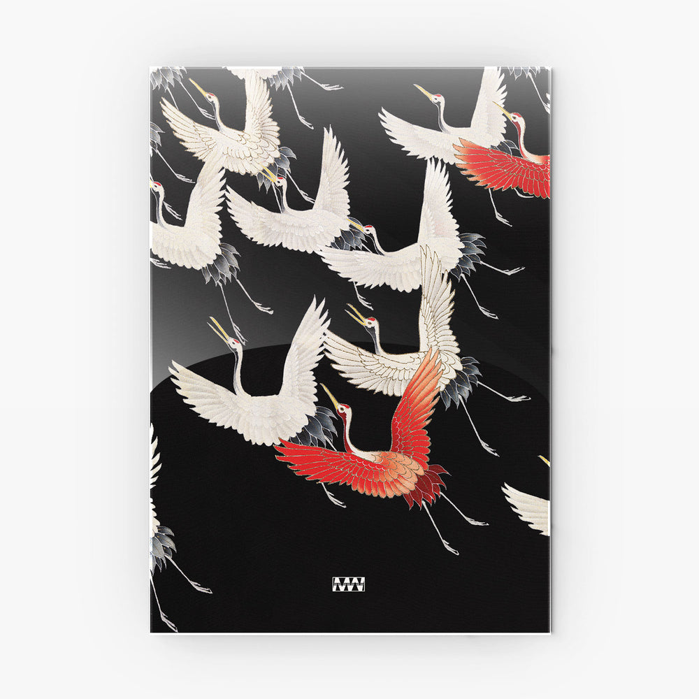Graceful Cranes metal poster