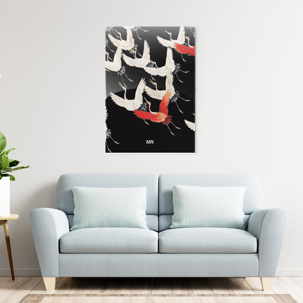 Graceful Cranes Metal-Poster