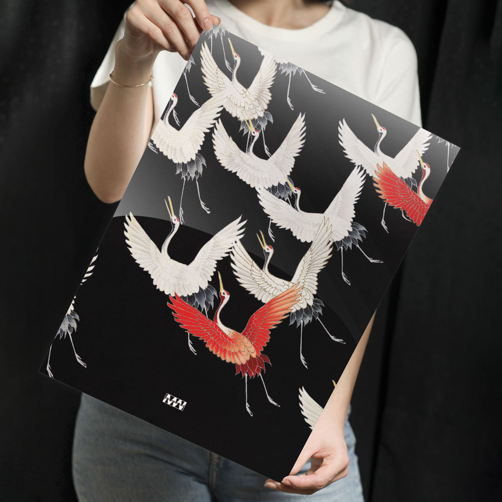 Graceful Cranes Metal-Poster