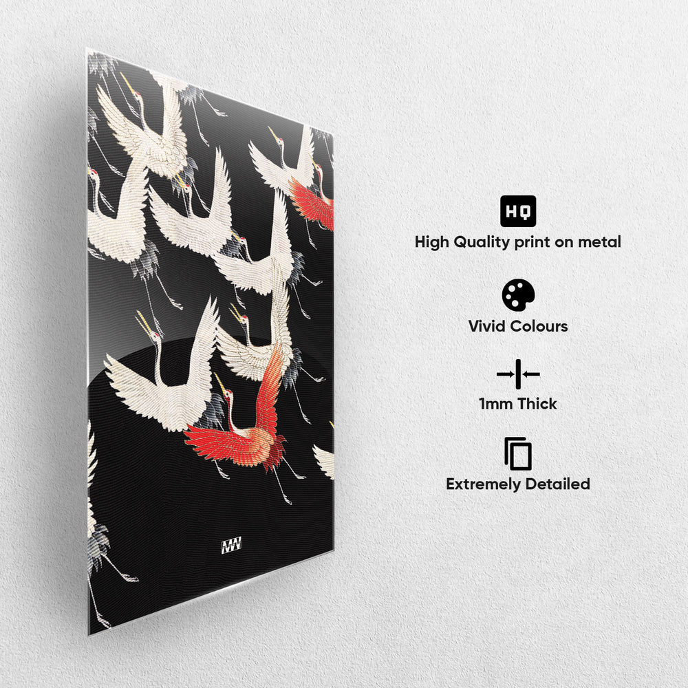 Graceful Cranes Metal-Poster
