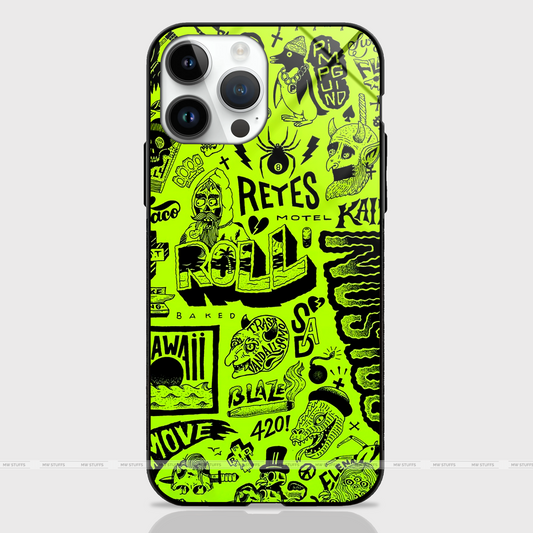 Graffiti Witch Doodle Glass Case -  - MW Stuffs - 