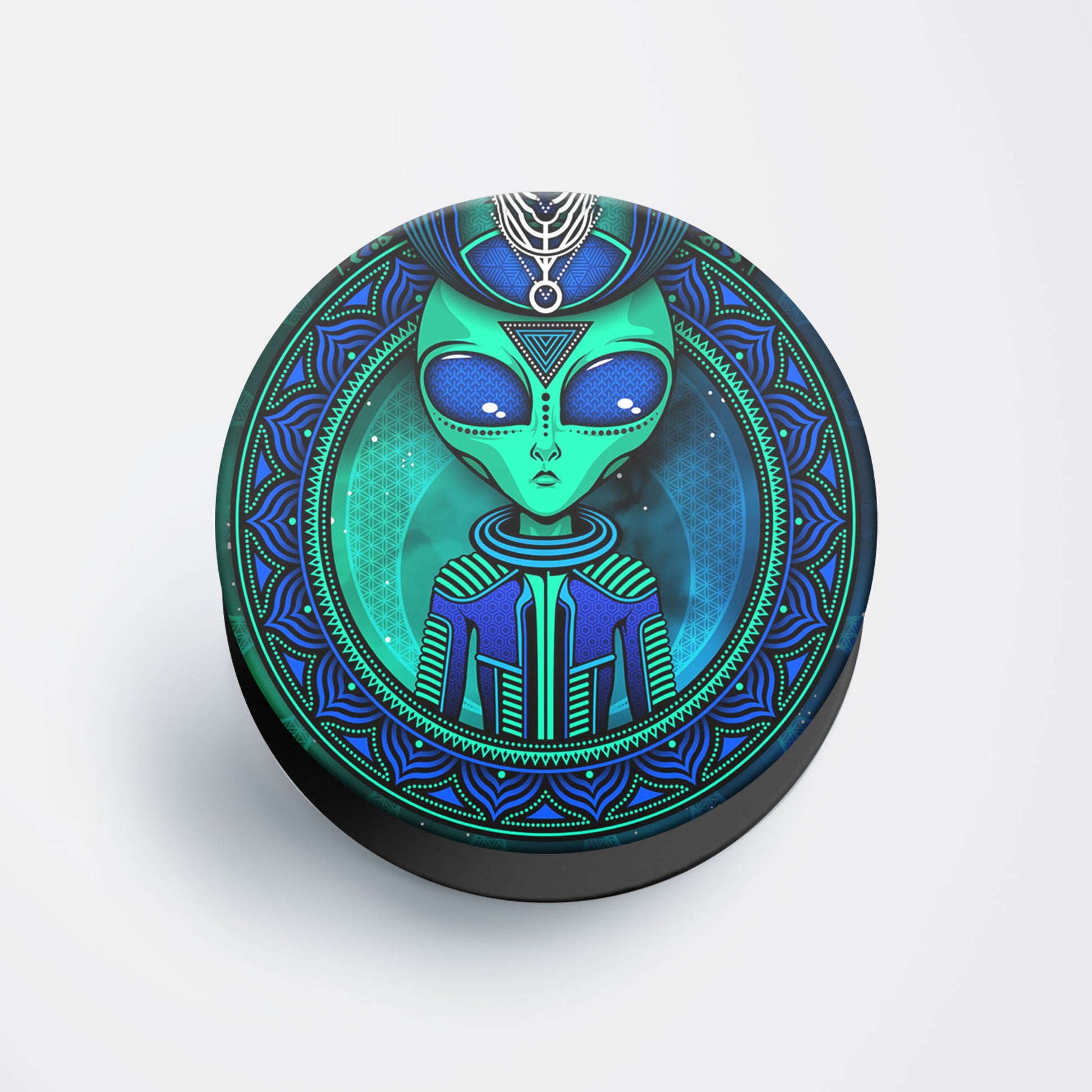 Green Alien Flat Pop Holder