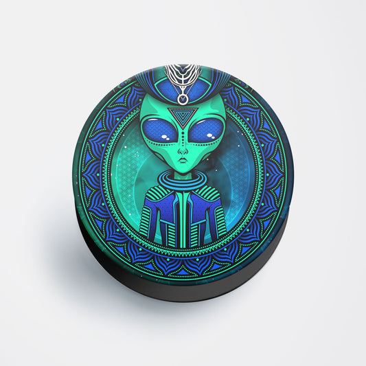 Green Alien Flat Pop Holder