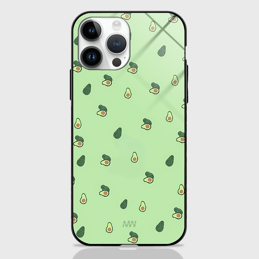 Green Guac Pattern Premium Glass Case -  - MW Stuffs - 