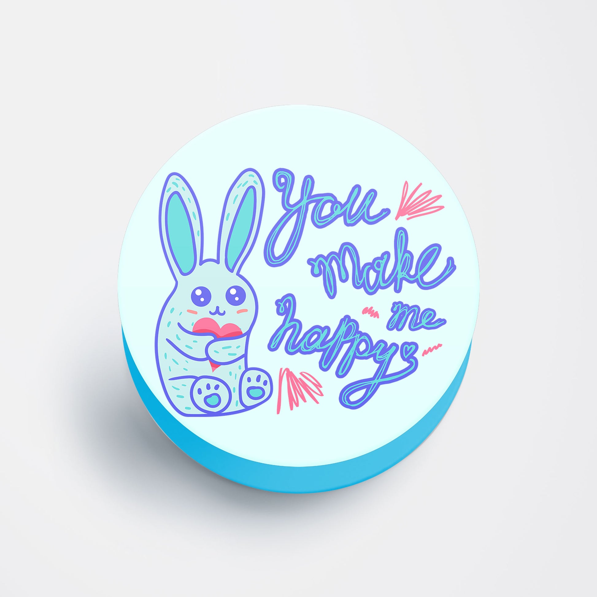 Happy Bunny Flat Pop Holder
