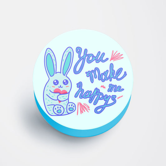 Happy Bunny Flat Pop Holder