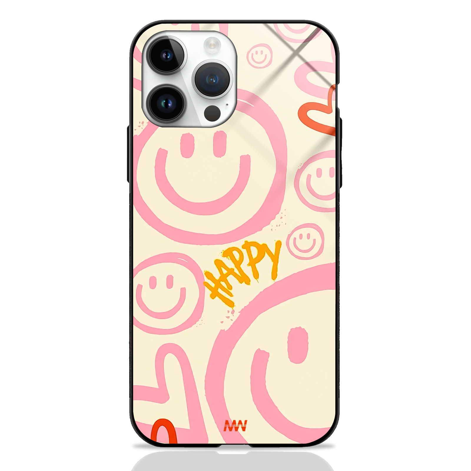 Happy Smiley GLASS CASE -  - MW Stuffs - 