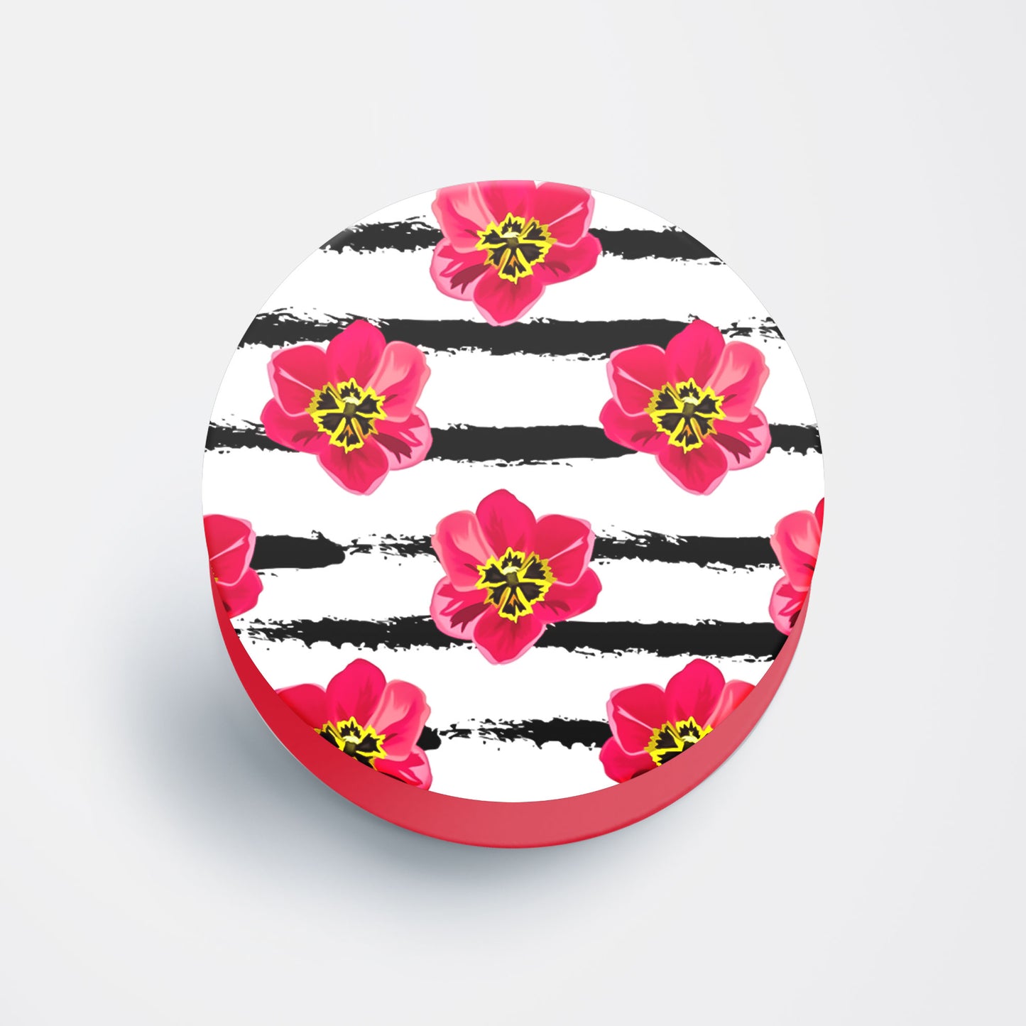 Hibiscus & Stripes Flat Pop Holder