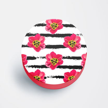 Hibiscus & Stripes Flat Pop Holder