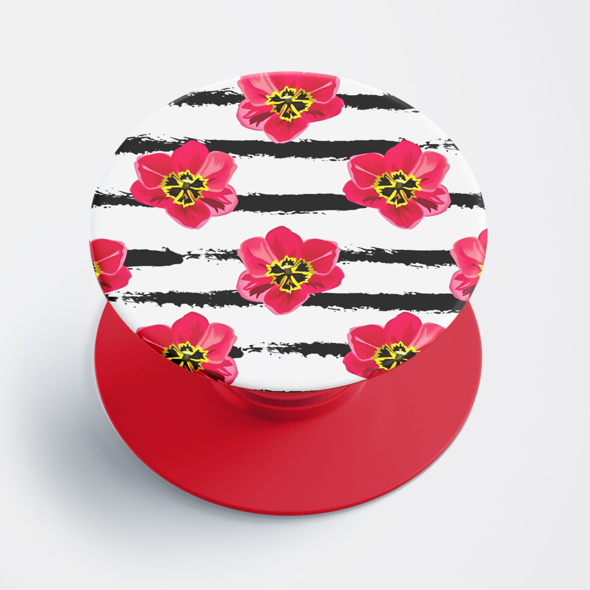Hibiscus & Stripes Flat Pop Holder