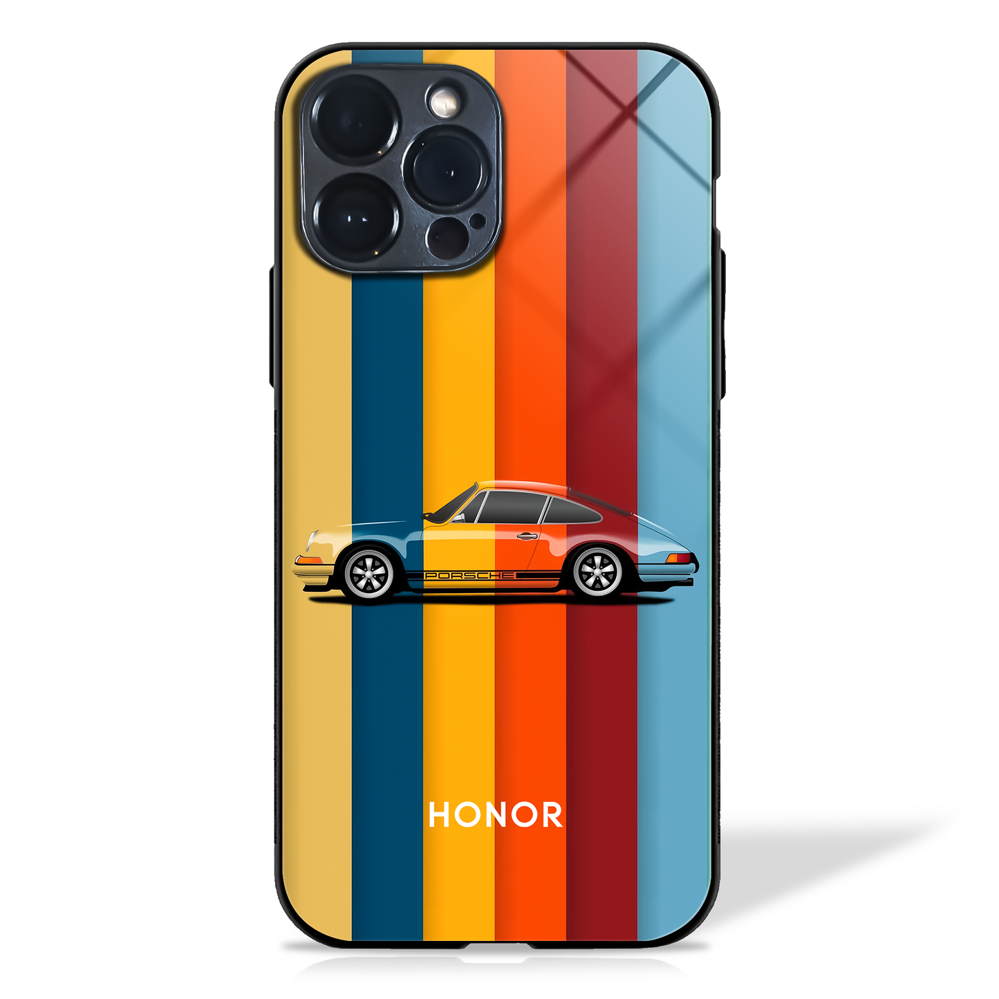 Retro Colors Striped Glass Case