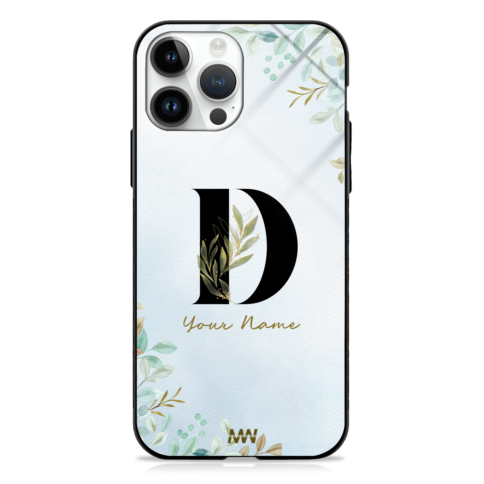 Iris Custom Name Floral Premium GLASS CASES -  - MW Stuffs - 