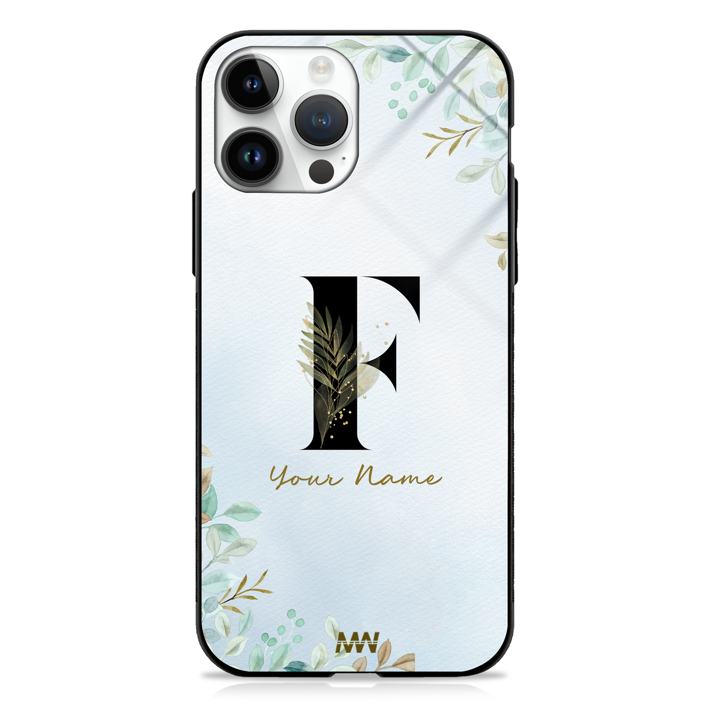 Iris Custom Name Floral Premium GLASS CASES -  - MW Stuffs - 