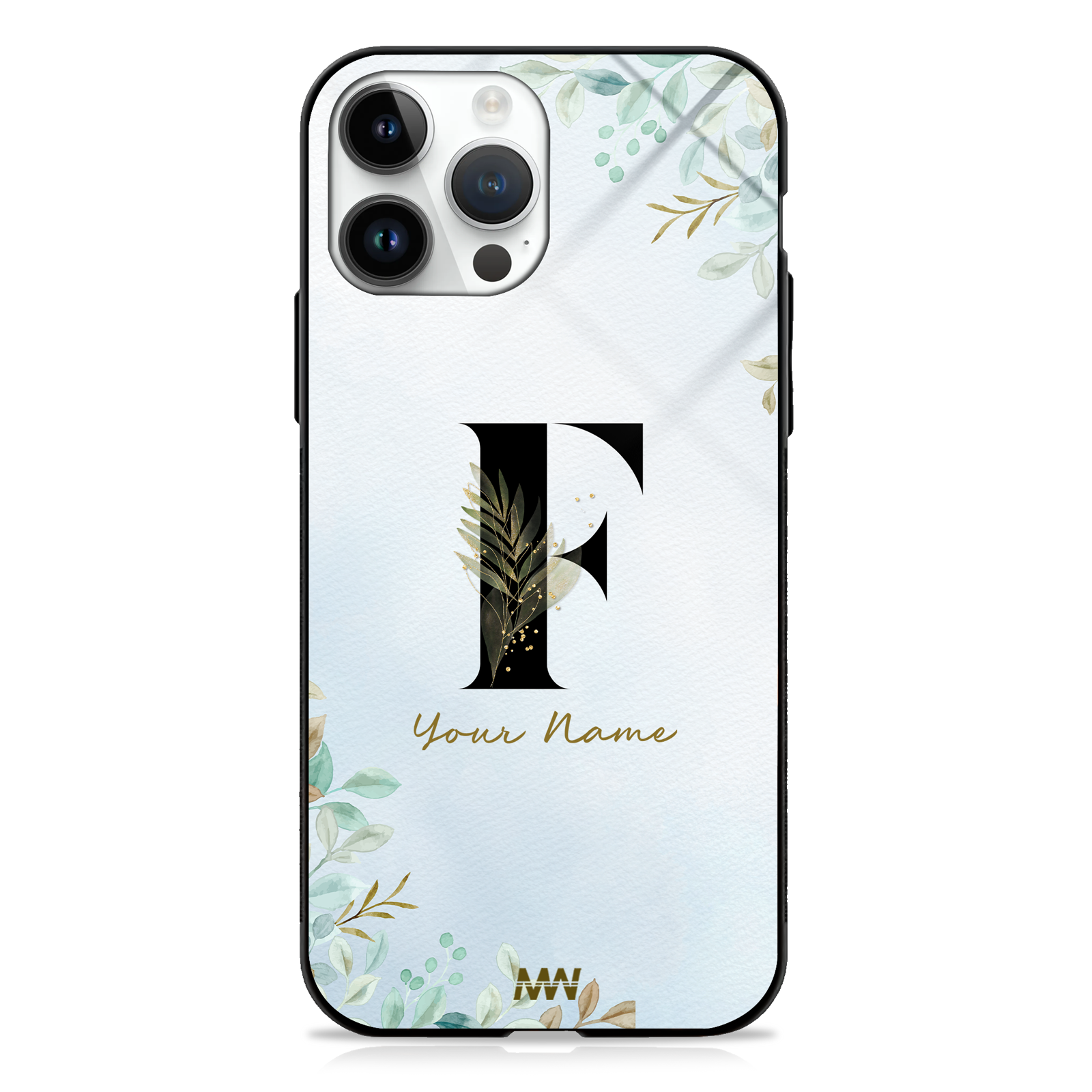 Iris Custom Name Floral Premium GLASS CASES -  - MW Stuffs - 