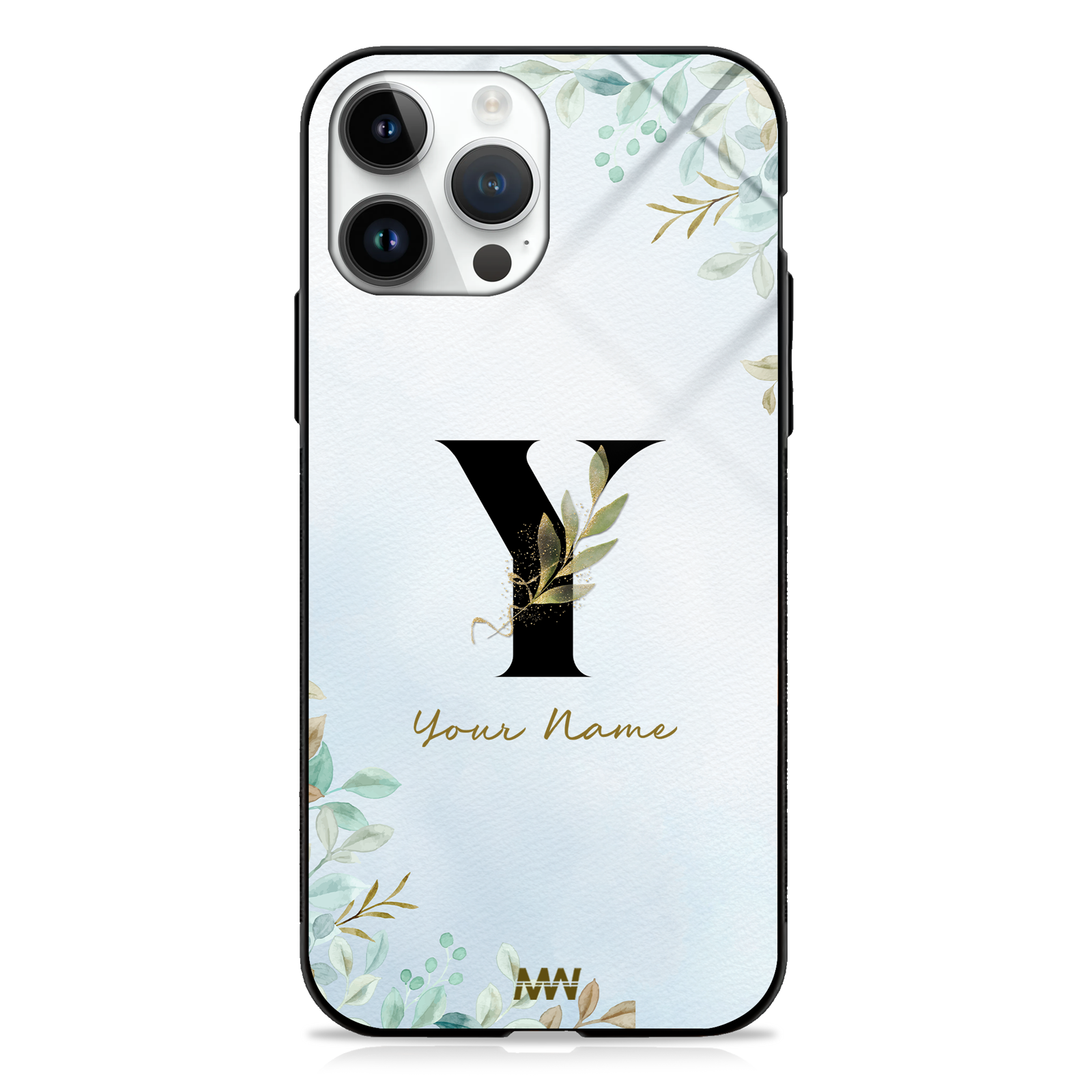 Iris Custom Name Floral Premium GLASS CASES -  - MW Stuffs - 