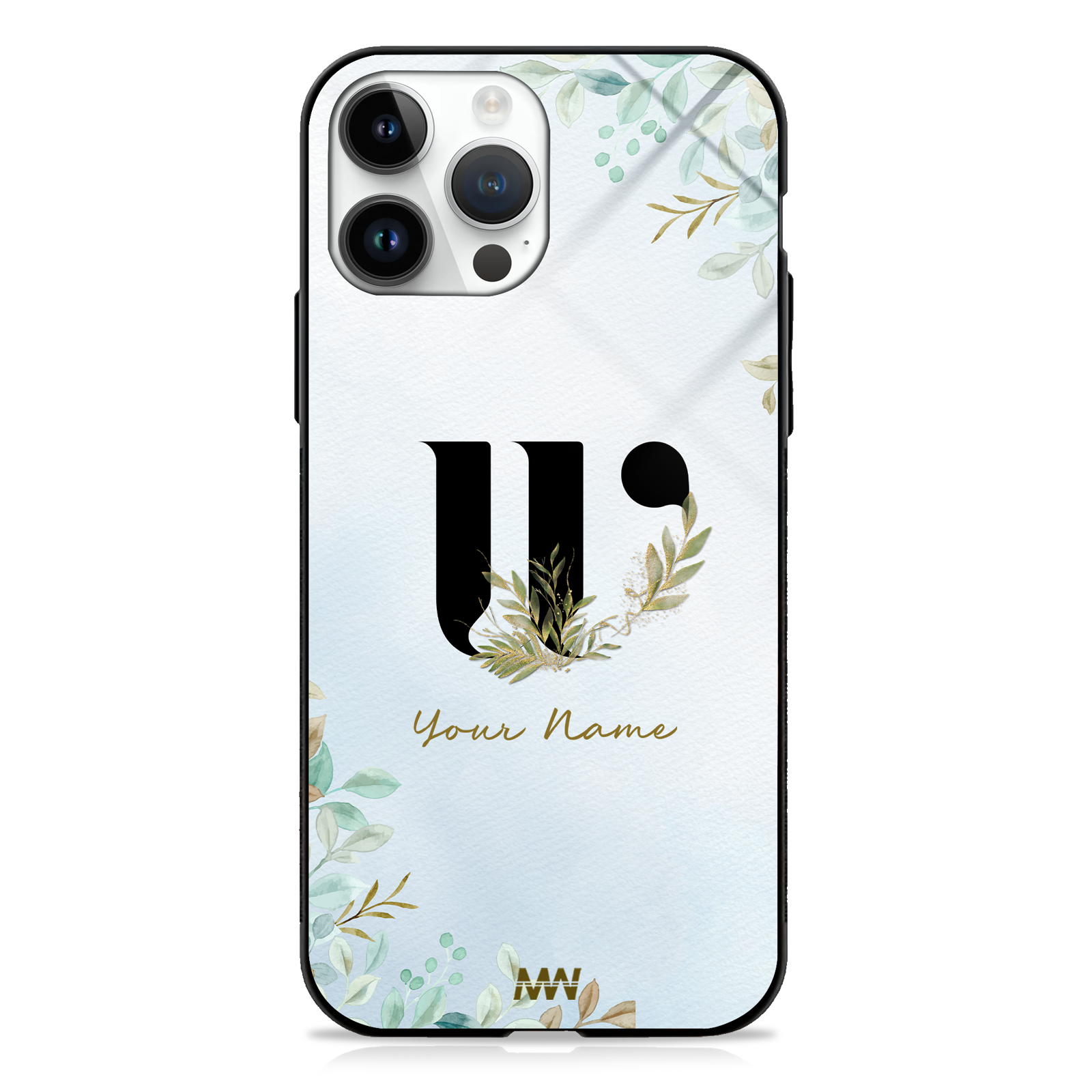 Iris Custom Name Floral Premium GLASS CASES -  - MW Stuffs - 