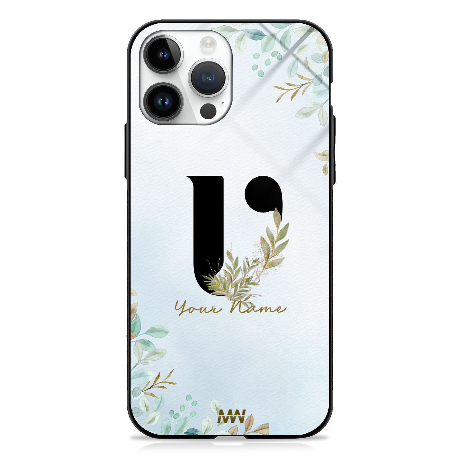 Iris Custom Name Floral Premium GLASS CASES -  - MW Stuffs - 