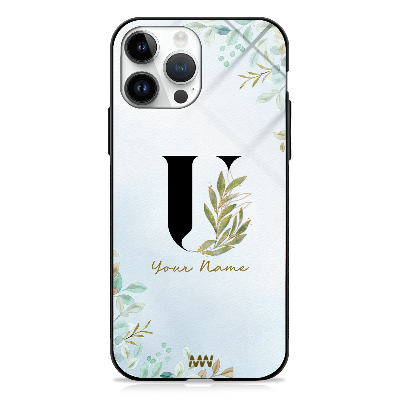 Iris Custom Name Floral Premium GLASS CASES -  - MW Stuffs - 