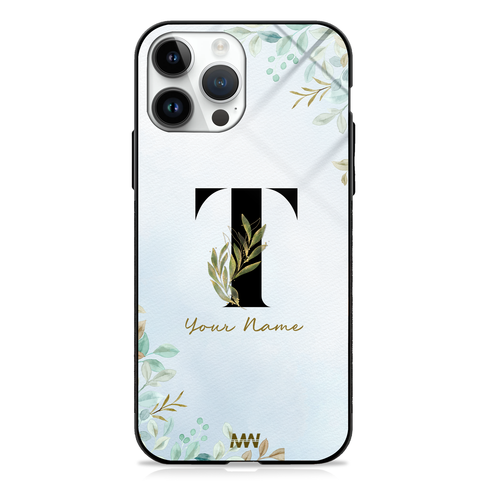 Iris Custom Name Floral Premium GLASS CASES -  - MW Stuffs - 