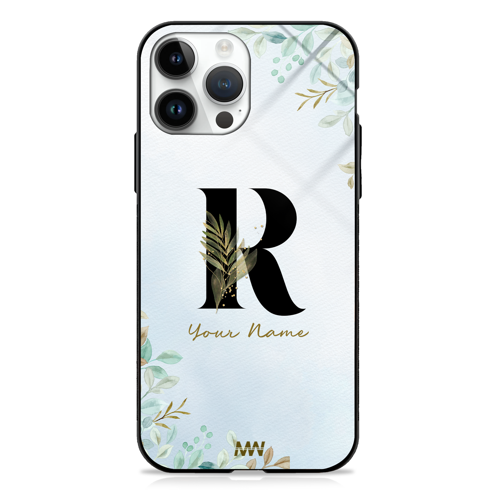 Iris Custom Name Floral Premium GLASS CASES -  - MW Stuffs - 