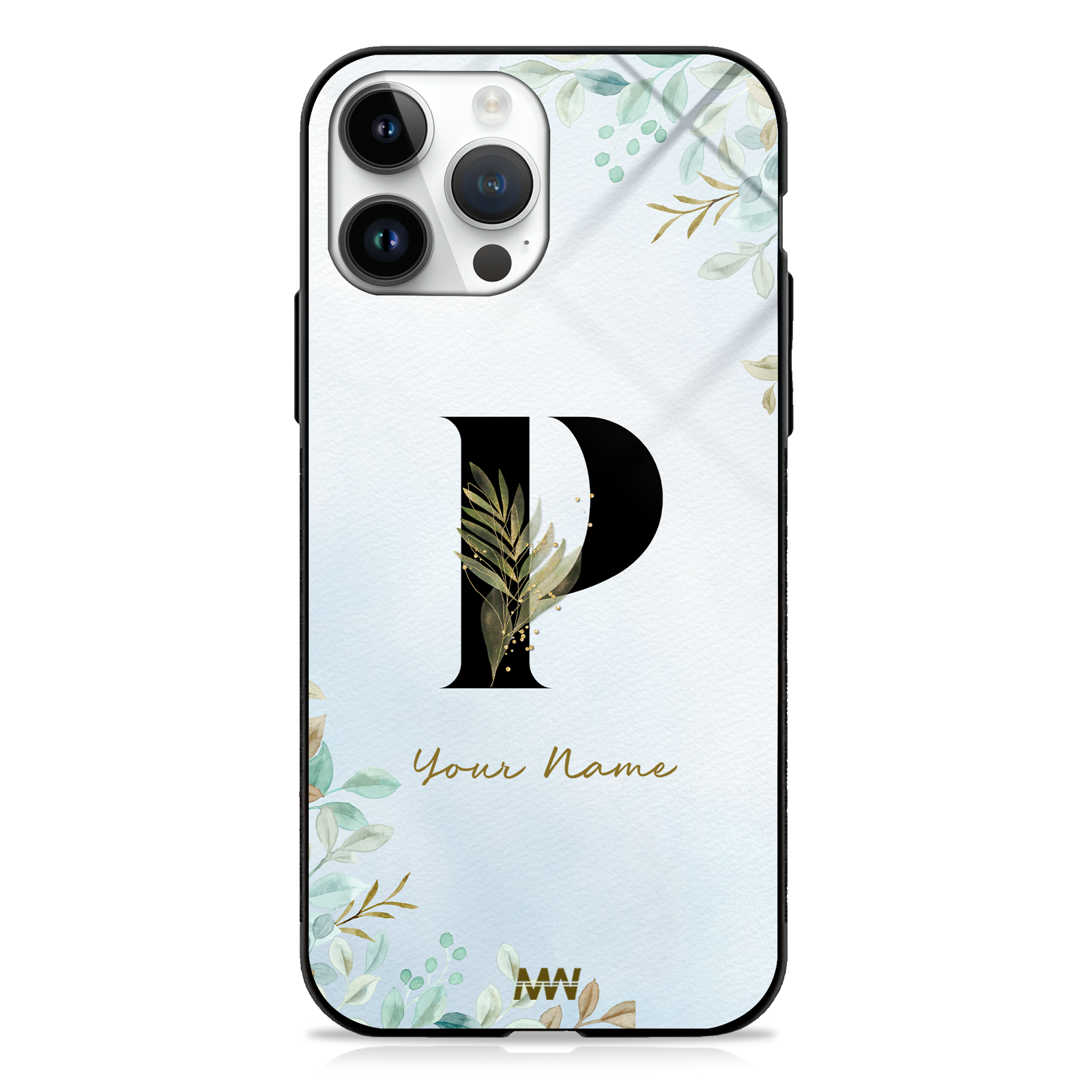 Iris Custom Name Floral Premium GLASS CASES -  - MW Stuffs - 