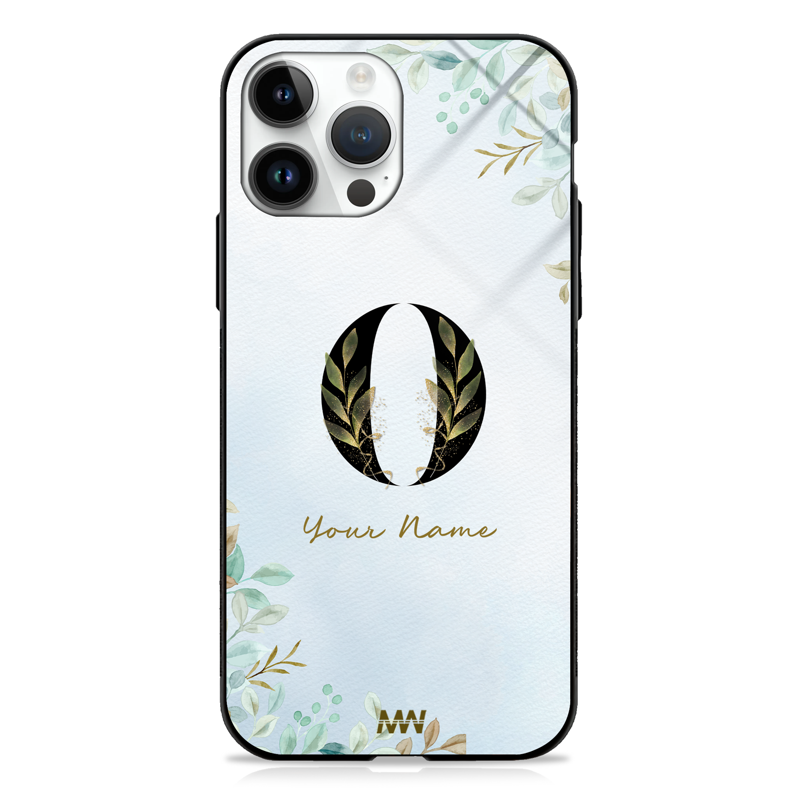 Iris Custom Name Floral Premium GLASS CASES -  - MW Stuffs - 