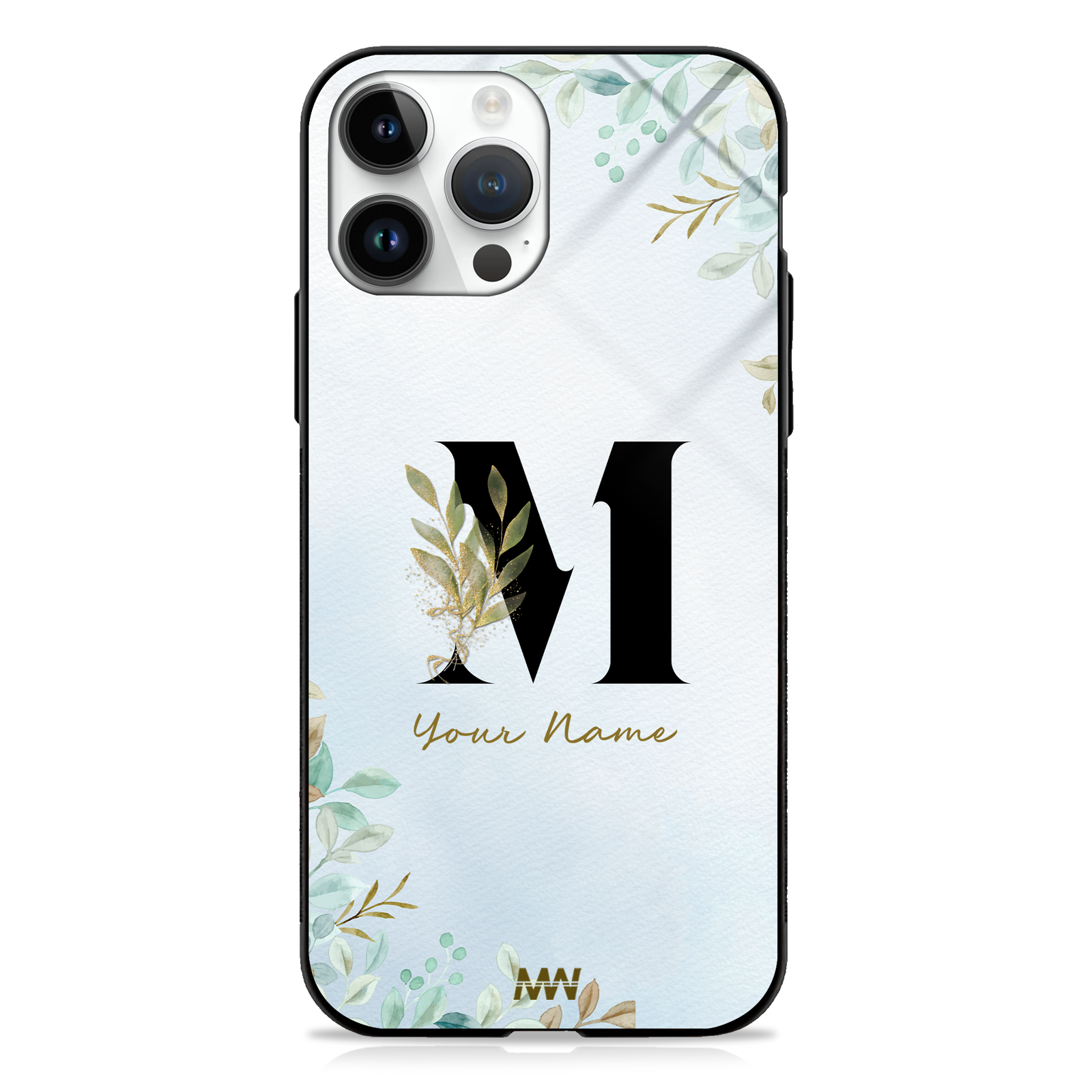 Iris Custom Name Floral Premium GLASS CASES -  - MW Stuffs - 