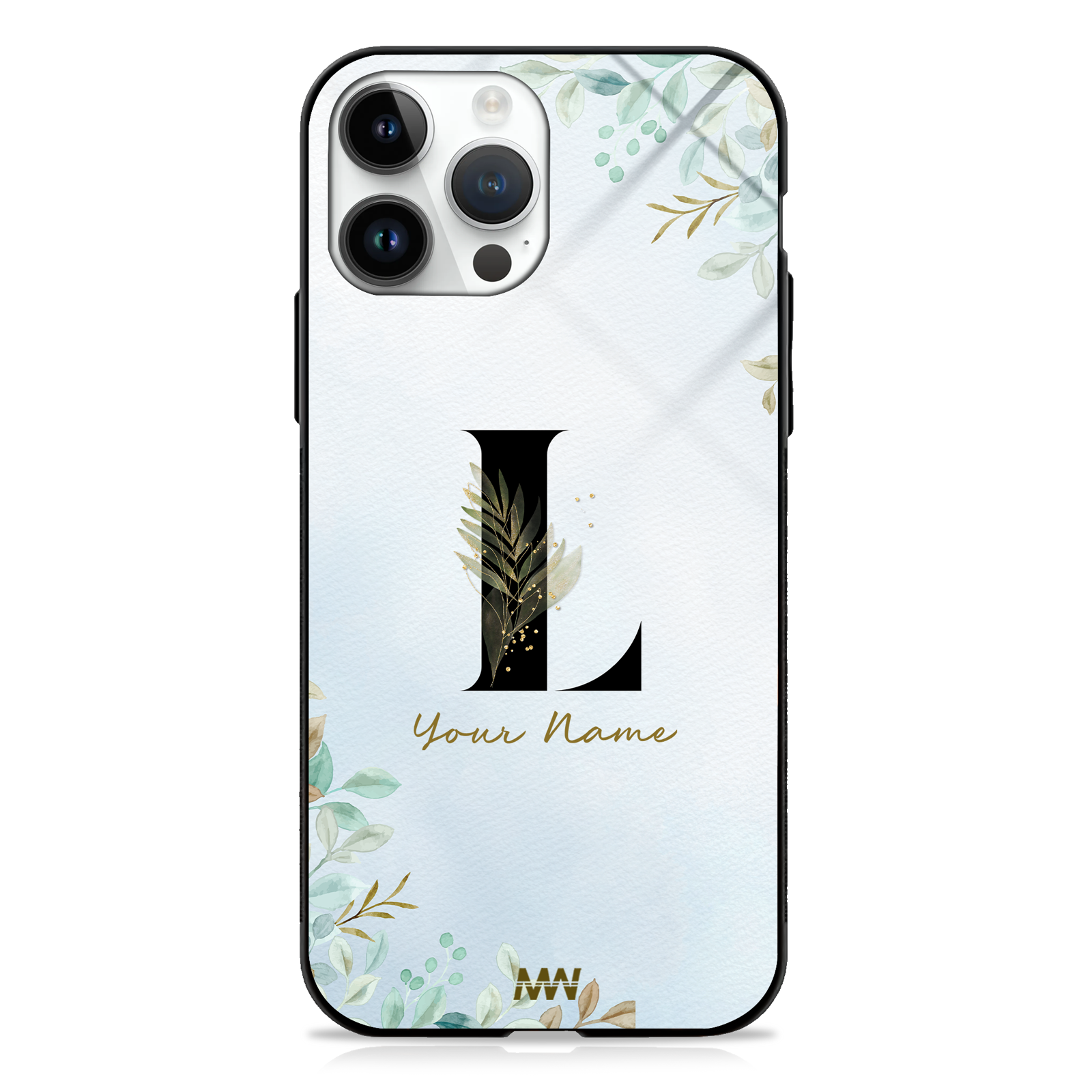Iris Custom Name Floral Premium GLASS CASES -  - MW Stuffs - 