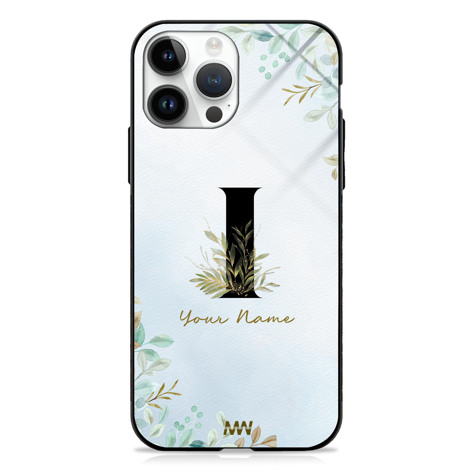 Iris Custom Name Floral Premium GLASS CASES -  - MW Stuffs - 