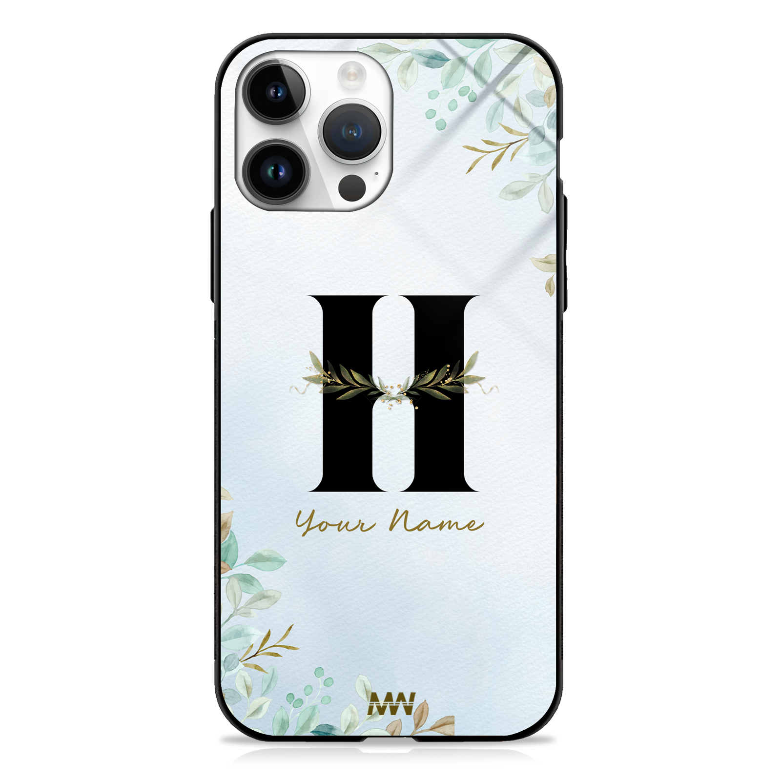 Iris Custom Name Floral Premium GLASS CASES -  - MW Stuffs - 