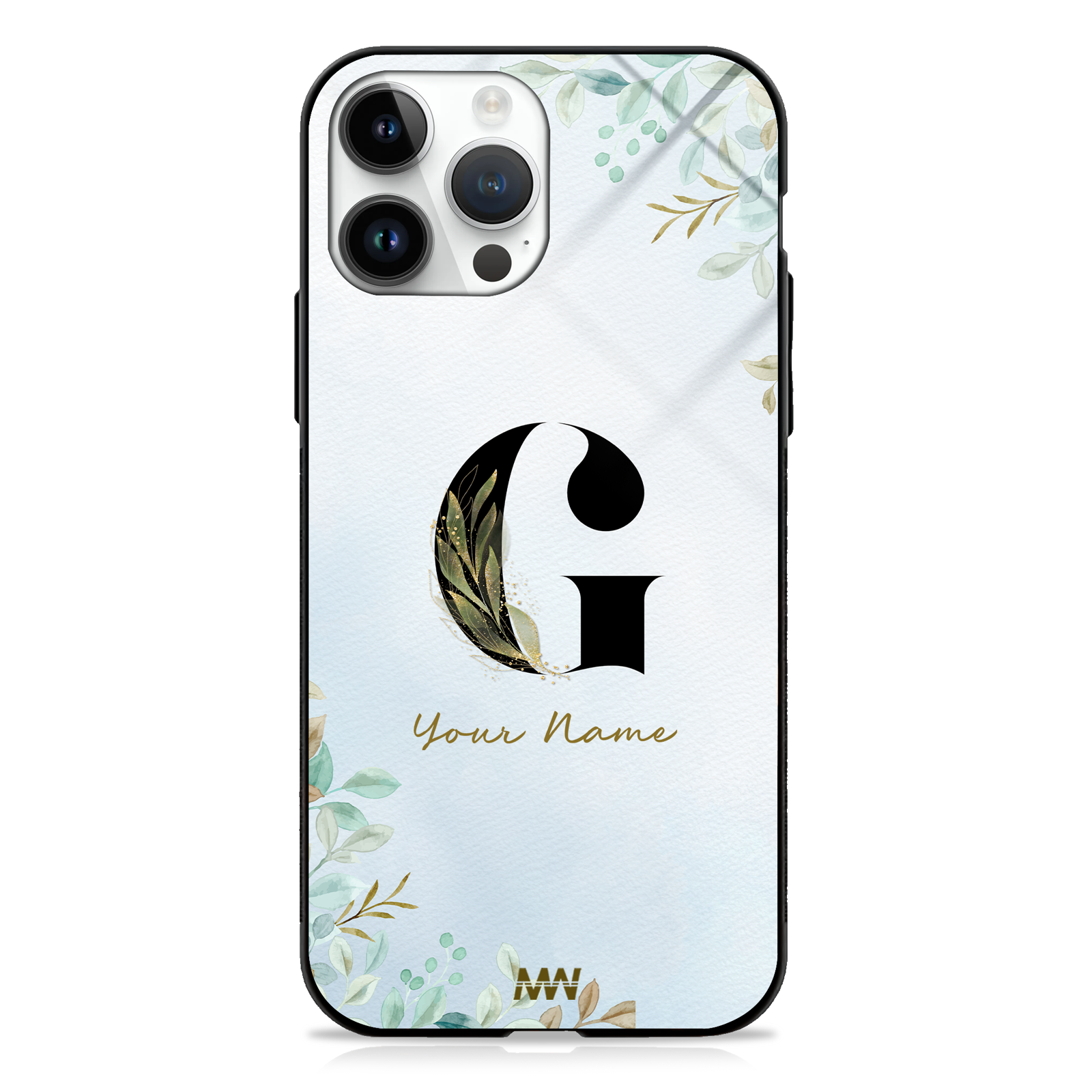 Iris Custom Name Floral Premium GLASS CASES -  - MW Stuffs - 
