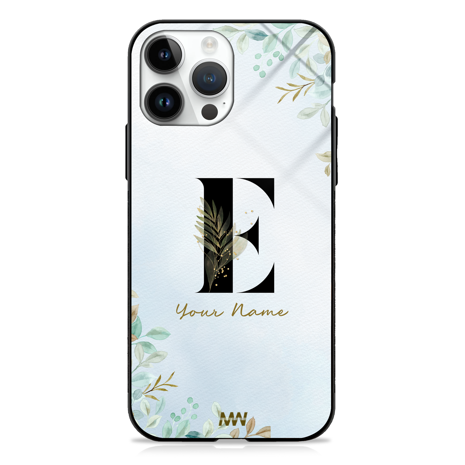 Iris Custom Name Floral Premium GLASS CASES -  - MW Stuffs - 