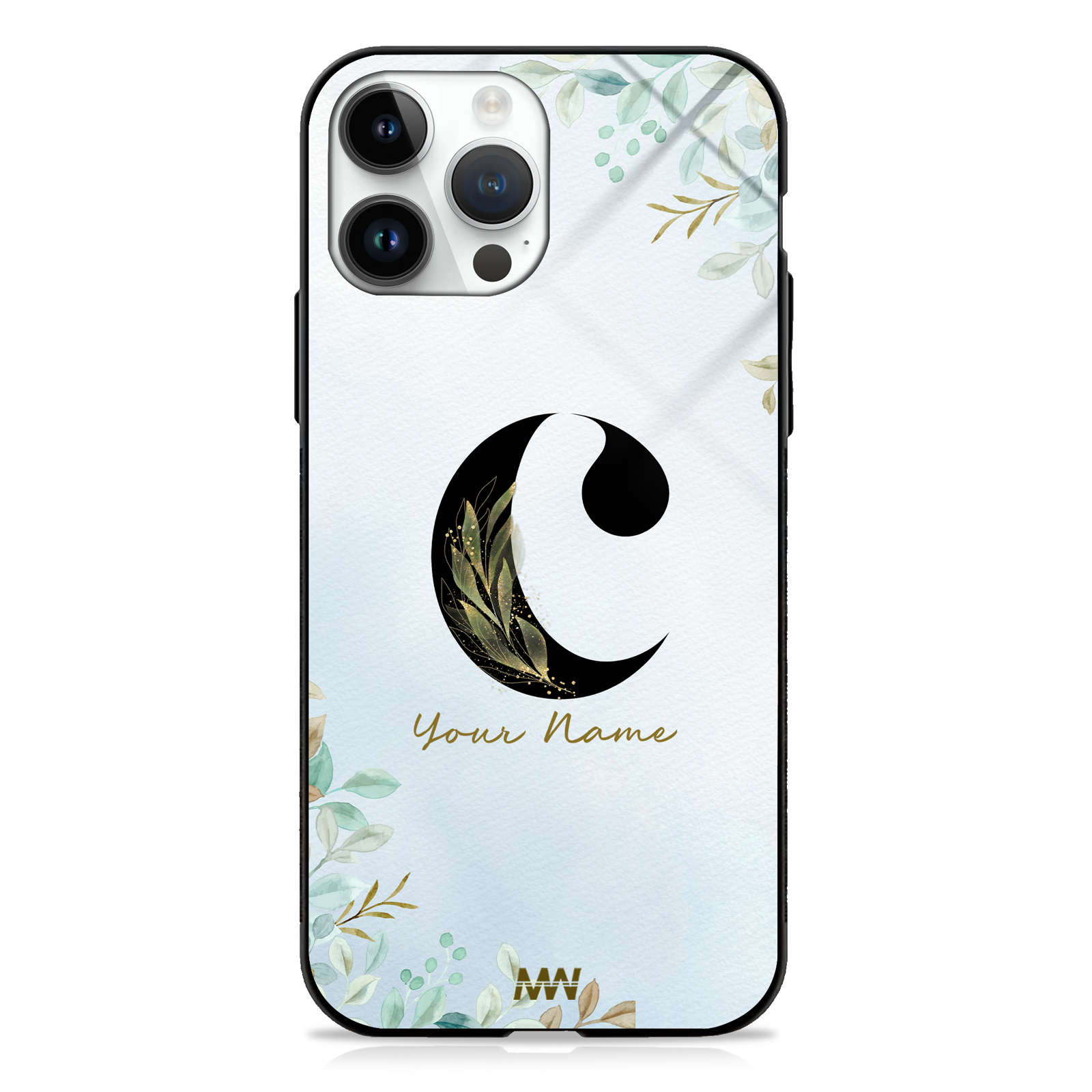 Iris Custom Name Floral Premium GLASS CASES -  - MW Stuffs - 