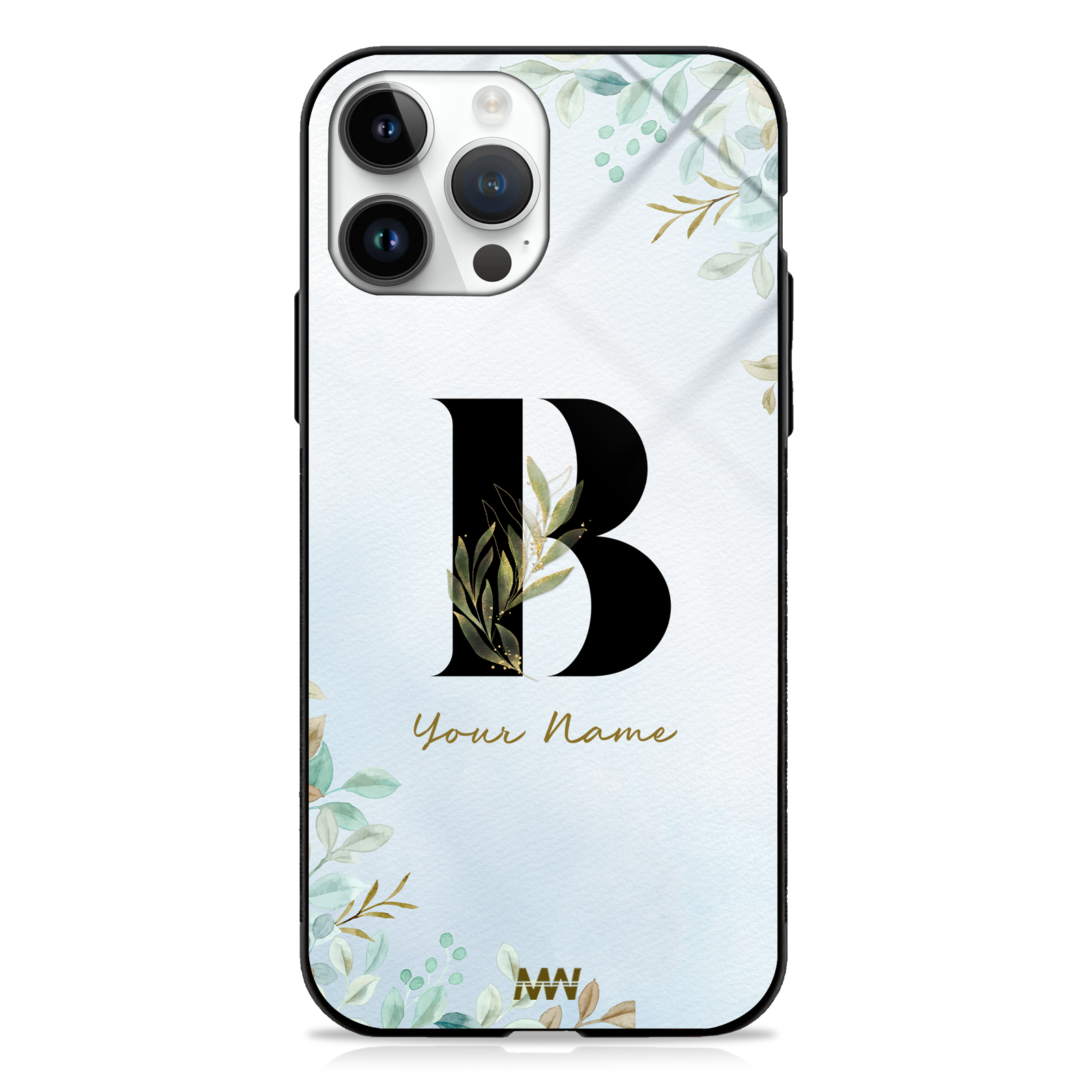 Iris Custom Name Floral Premium GLASS CASES -  - MW Stuffs - 
