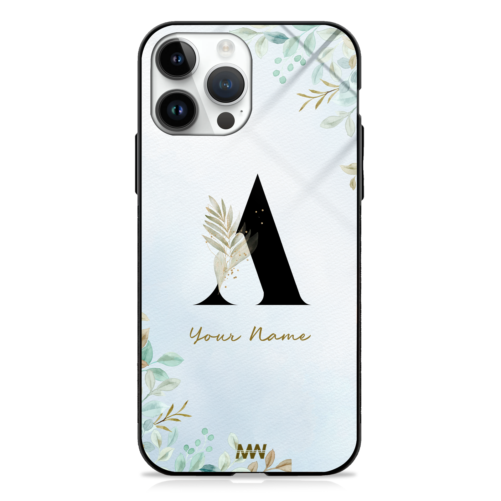 Iris Custom Name Floral Premium GLASS CASES -  - MW Stuffs - 