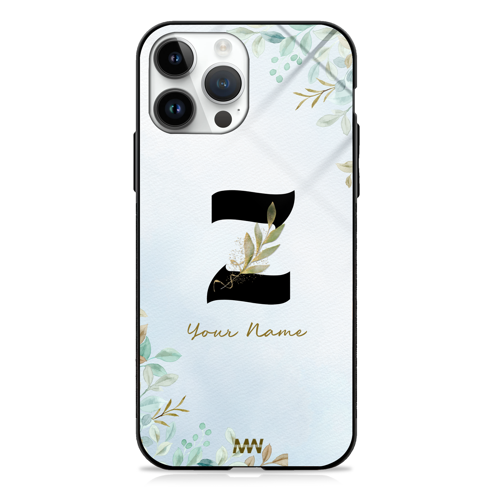 Iris Custom Name Floral Premium GLASS CASES -  - MW Stuffs - 