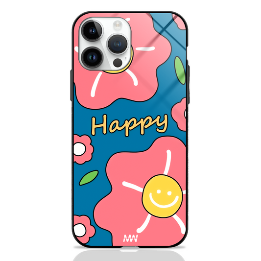 Joyful Bloom HAPPY Premium Glass Case -  - MW Stuffs - 