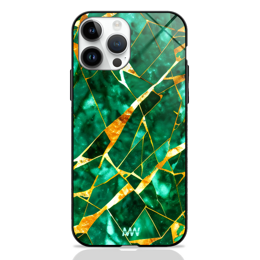 Jungle Jewel Marble Printed Premium Glass Case -  - MW Stuffs - 