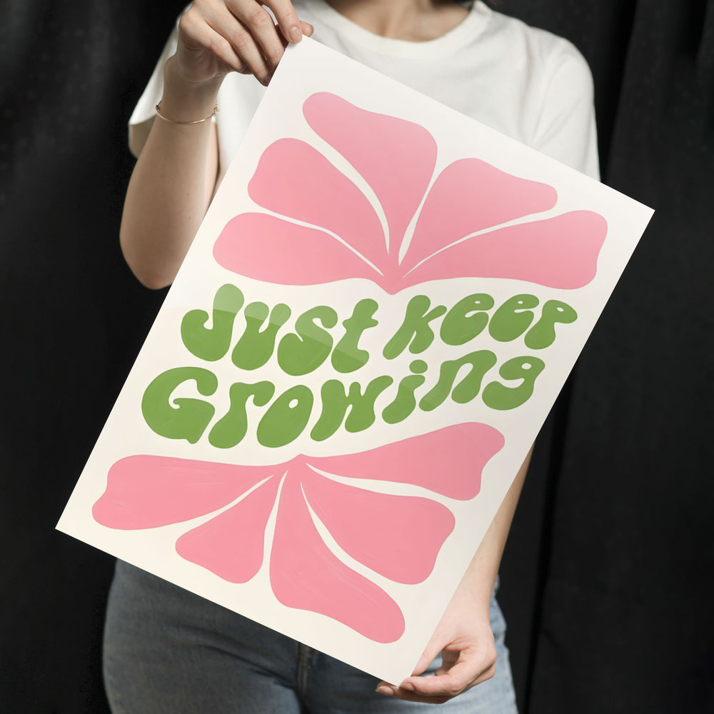 Just Keep Growing Aesthetic Metal-Poster