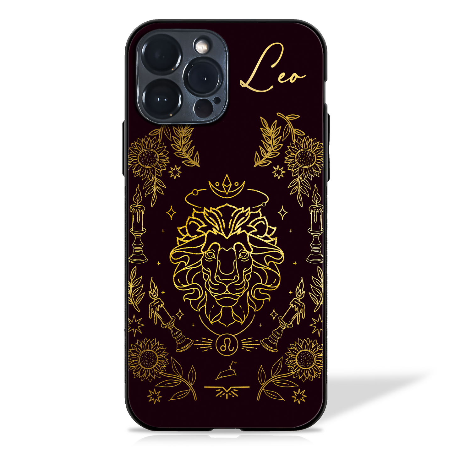 Leo Zodiac Sign Glass Case