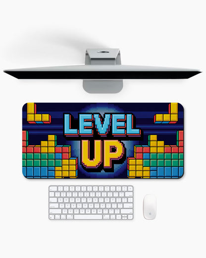 Level Up Retro Pixel Gaming Desk Mat