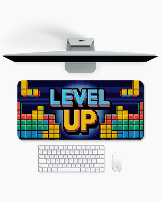 Level Up Retro Pixel Gaming Desk Mat