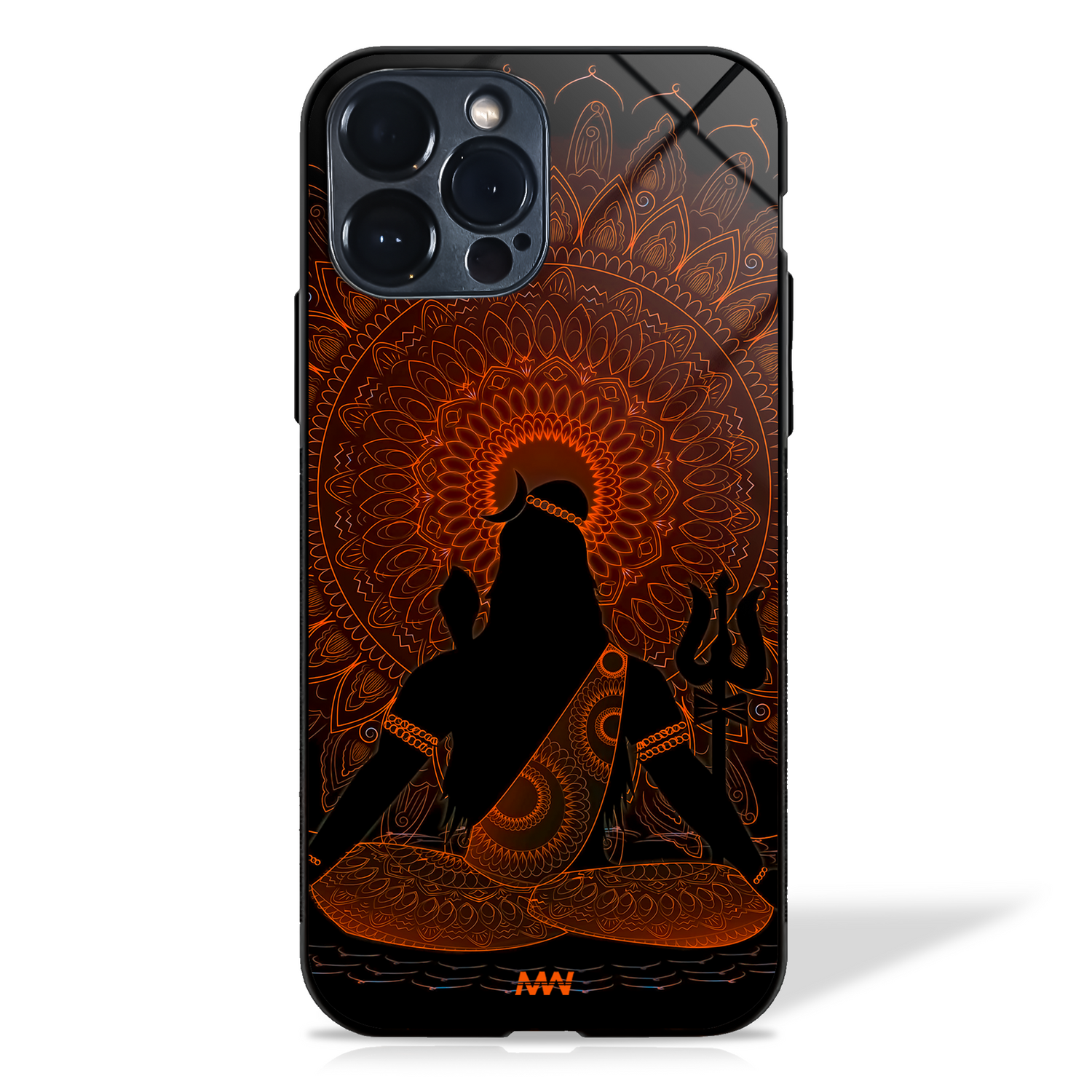 Lord Shiva Chakra illustration glass phone case