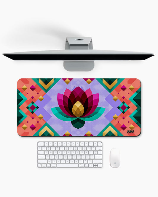 Lotus Radiance Geometry in Bloom Deskmat