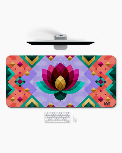 Lotus Radiance Geometry in Bloom Deskmat